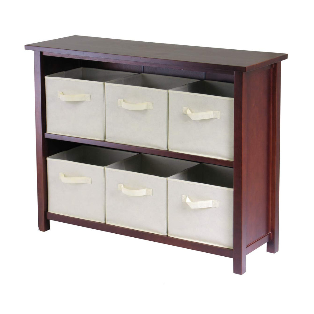 Winsome Verona Storage/Organization, 6 Small, Walnut/Beige