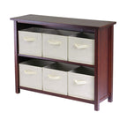 Winsome Verona Storage/Organization, 6 Small, Walnut/Beige
