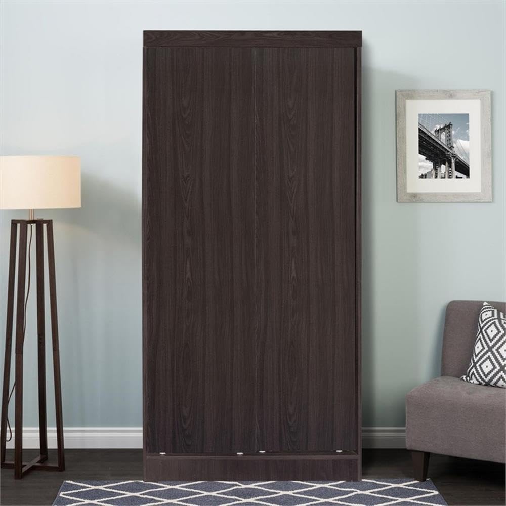 Better Home Products Modern Wood Double Sliding Door Wardrobe Tobacco