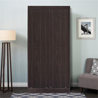 Better Home Products Modern Wood Double Sliding Door Wardrobe Tobacco