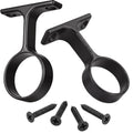 QUUPYSTORE 2 Pcs Black Closet Rod Brackets, Ceiling Mount Wardrobe Supports