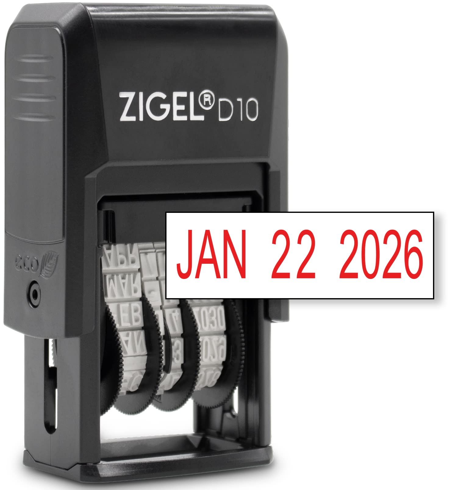 Zigel D10 Office Date Stamp - Self Inking Date Stamp - Red