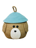 Jutexx Round Cotton Rope Storage Basket with Lid, Decorative Woven Storage Bin, Pot, Caddy, Organizer, Container for Snacks, Tow