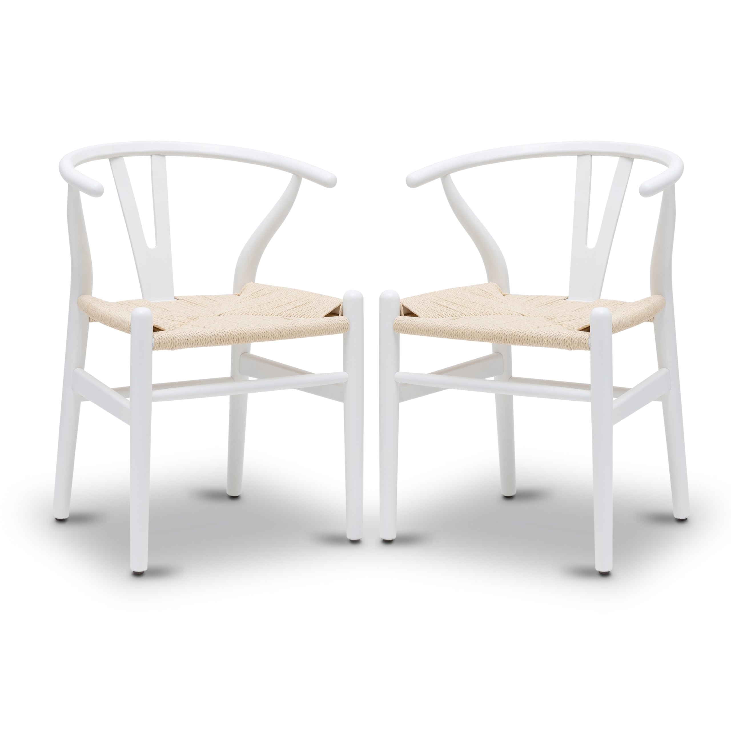 POLY & BARK Weave Chair, Set of 2, White