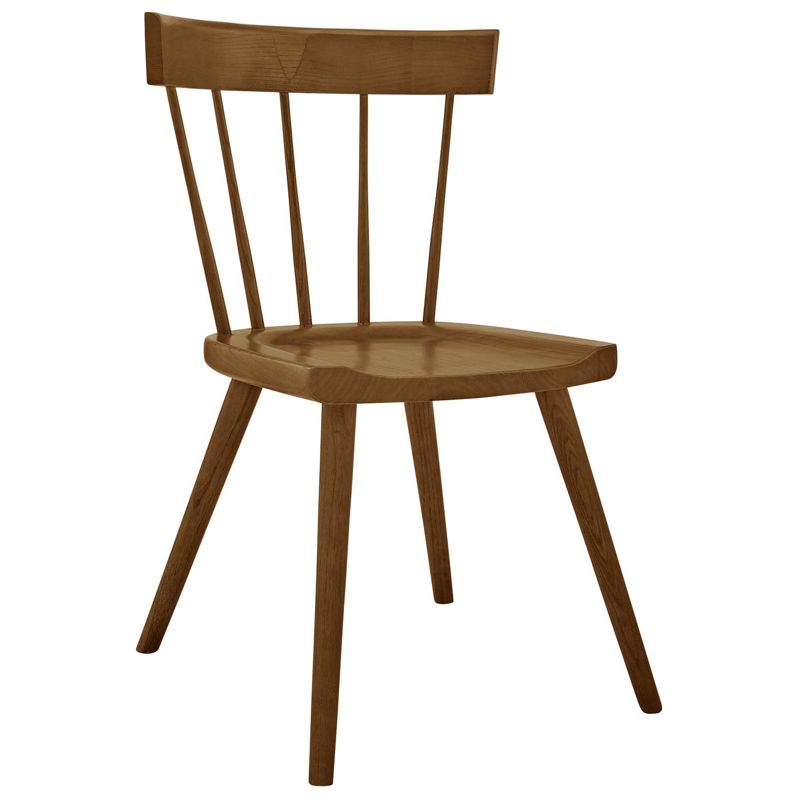 Modway Sutter Modern Farmhouse Wood Dining Chair In Walnut - Set Of 2