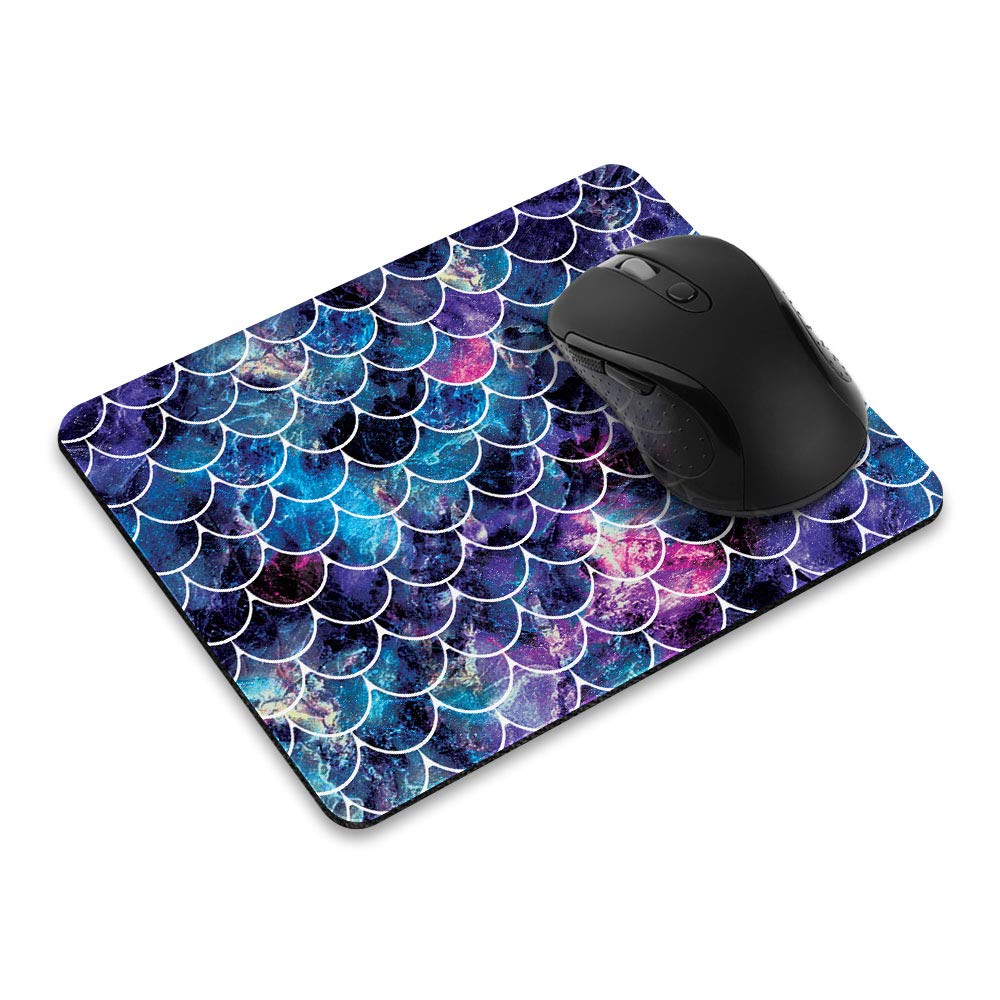 Wirester Non-Slip Rectangle Mousepad, Mosaic Mermaid Scale Mouse Pad For Home, Office And Gaming Desk