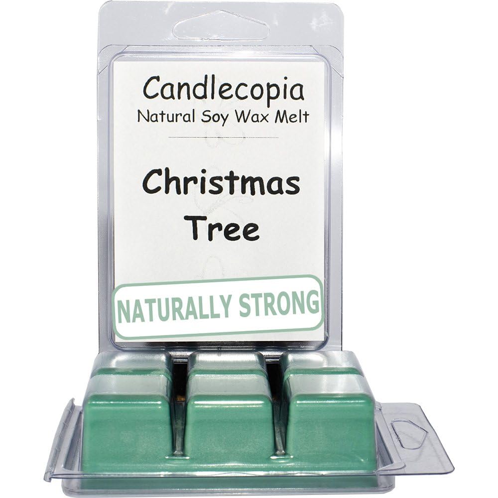 Christmas Tree Strongly Scented Hand Poured Vegan Wax Melts, 12 Scented Wax Cubes, 6.4 Ounces in 2 x 6-Packs