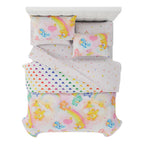 Franco Care Bears Retro Rainbow Comforter and Sheet Set 7 Piece Microfiber Yellow Full