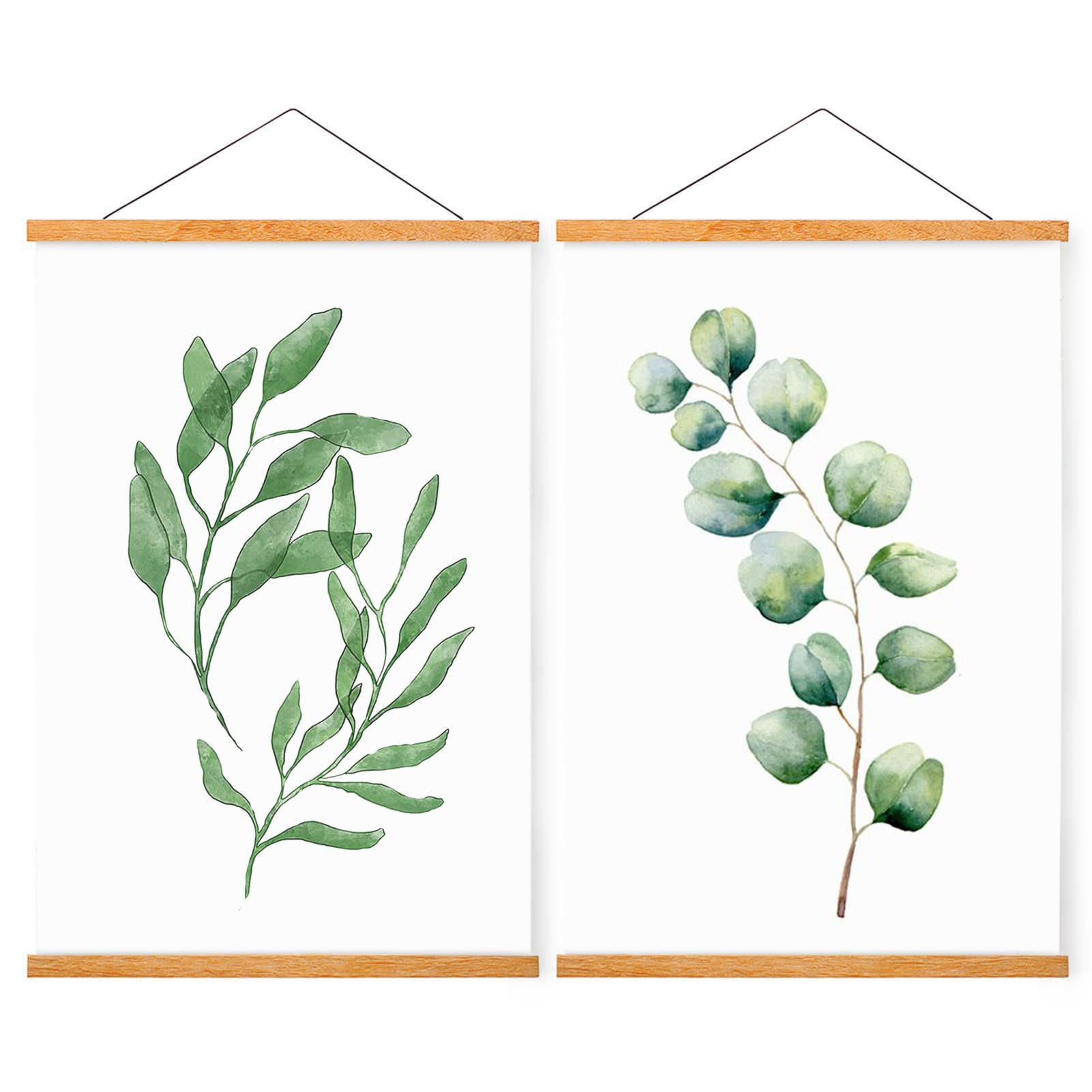 WITCOLOR 2 Pack Magnetic Poster Hanger Frame, 8x10 8x12 8x20 Poster Frames Wood Wooden Magnet Hanging Kit for Walls Print Poster