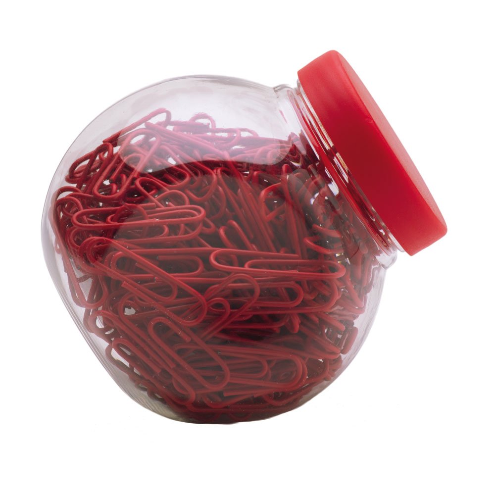 Ebuygb 27 Mm 200 Coloured Plastic Coated Metal Paper Clip In Candy Box, Red