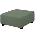Easy-Going Stretch Square Ottoman Cover 40X40X15 Inch Folding Storage Stool Furniture Protector Soft Rectangle Slipcover With Elastic Bottom Greyish Green