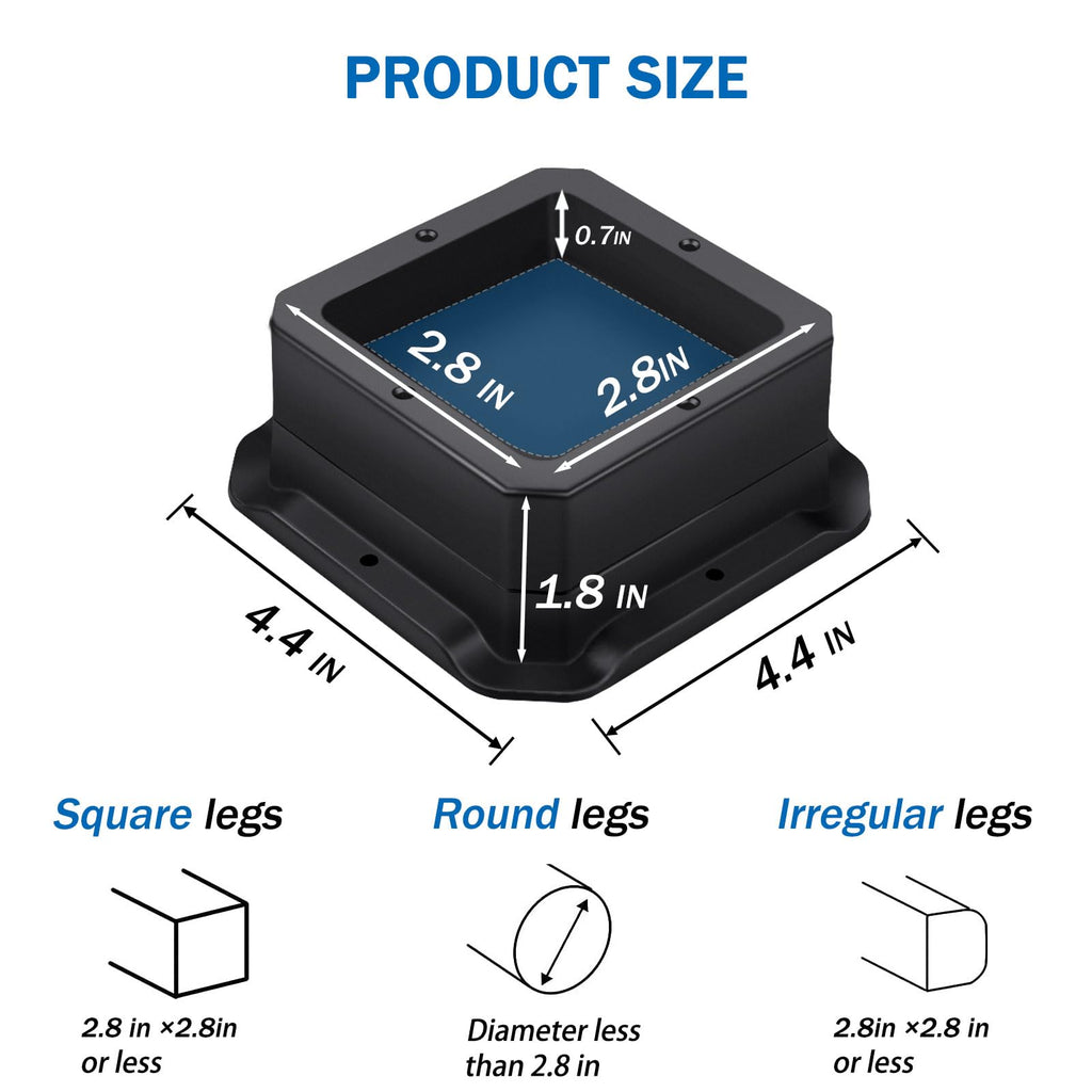 Annkut Furniture Risers 1 Inch,Bed Risers Heavy Duty,Desk Risers For Chair And Table Legs Elevation ,Bed Lifts Risers (4 Pack, B