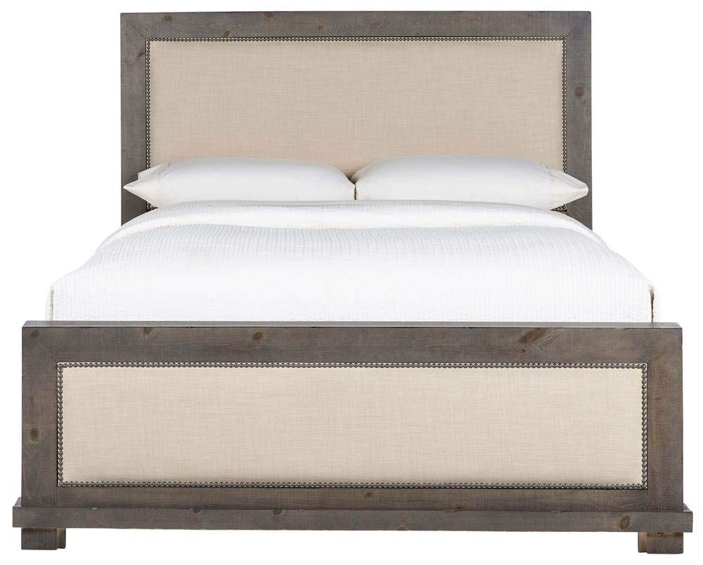 Progressive Furniture Willow Queen Upholstered Bed Distressed Dark Gray