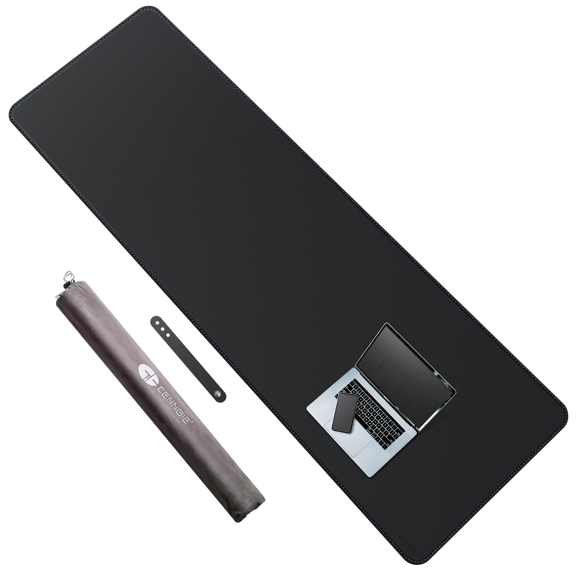 Cennbie Leather Desk Mat Protector, Xxxxxl 74.8' X 23.6' Extra Large Leather Office Desk Pad Mat For Full Desk, Computer Desk