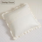100% Washed Cotton Euro Shams With Ruffle, 2 Pack 26'' X 26'' Cotton Euro Sham Pillow Covers, No Insert, Ultra Soft Decorative F