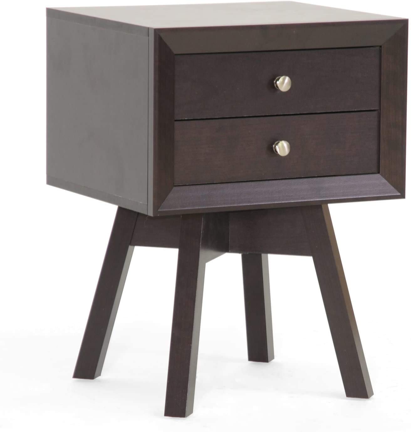 Baxton Studio Warwick Modern Accent Table and Nightstand, Brown (Set of 2)