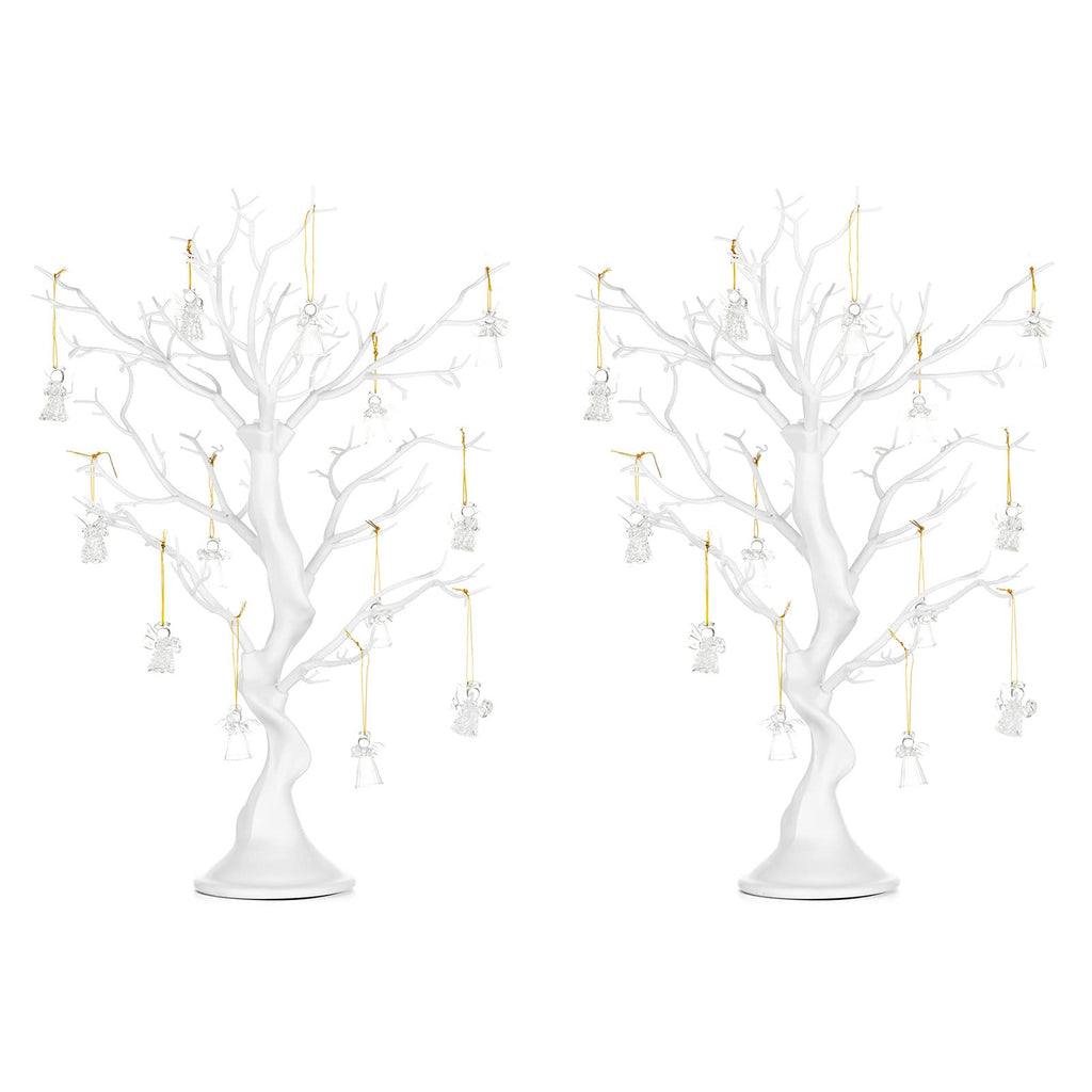 Nuptio Artificial Trees Decorative Trees: 2 Pcs White Twig Trees 22.8in Tall Halloween Decorations Wedding Centerpiece for Table