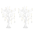 Nuptio Artificial Trees Decorative Trees: 2 Pcs White Twig Trees 22.8in Tall Halloween Decorations Wedding Centerpiece for Table