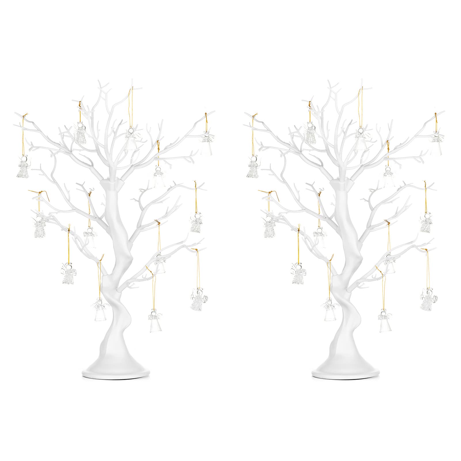 Nuptio Artificial Trees Decorative Trees: 2 Pcs White Twig Trees 22.8in Tall Halloween Decorations Wedding Centerpiece for Table