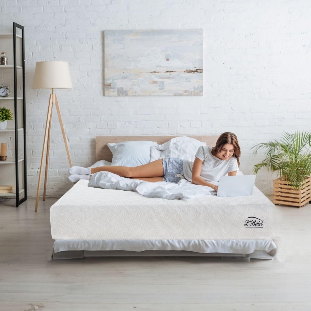 Lbaiet 10    Gel Memory Foam Mattress, Full Size/Bed In A Box/Medium Firm/Breathable Cooling-Gel Comfort Technology/Pressure Rel