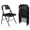 VENI HOME 4 Pack Folding Chairs,Metal Folding Chairs Steel Frame with Double Hinged for Office Wedding Party Patio Dinning Event