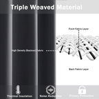 Jiuzhen Blackout Curtains With Tiebacks - Thermal Insulated, Light Blocking And Noise Reducing Grommet Curtain Drapes For Bedroom And Living Room, Set Of 2 Panels, 38 X 54 Inch Length, Light Grey