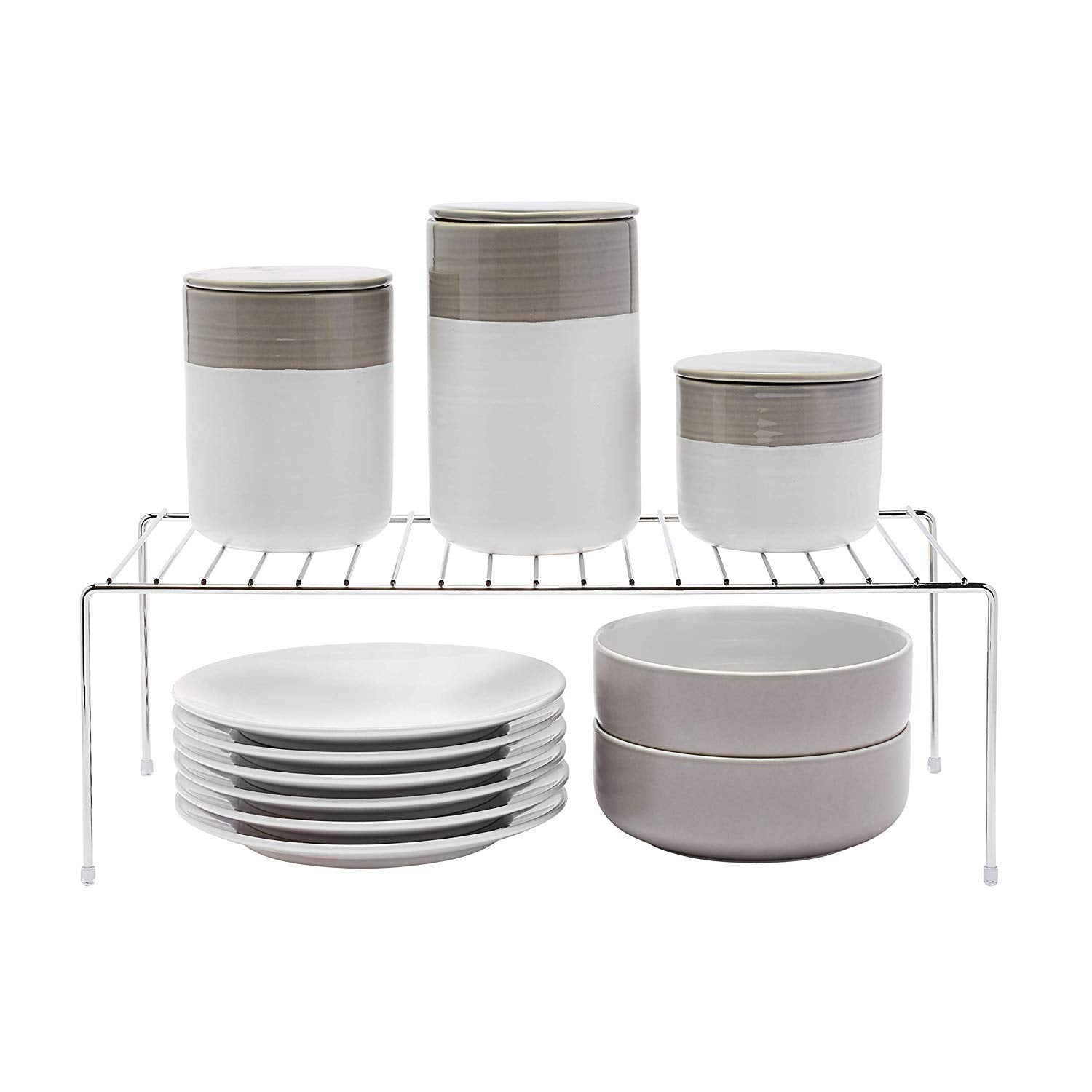 Indian Decor 31003 Kitchen Cupboard Organiser  Wire Storage Rack  Shelf Insert  Free Standing  Chrome