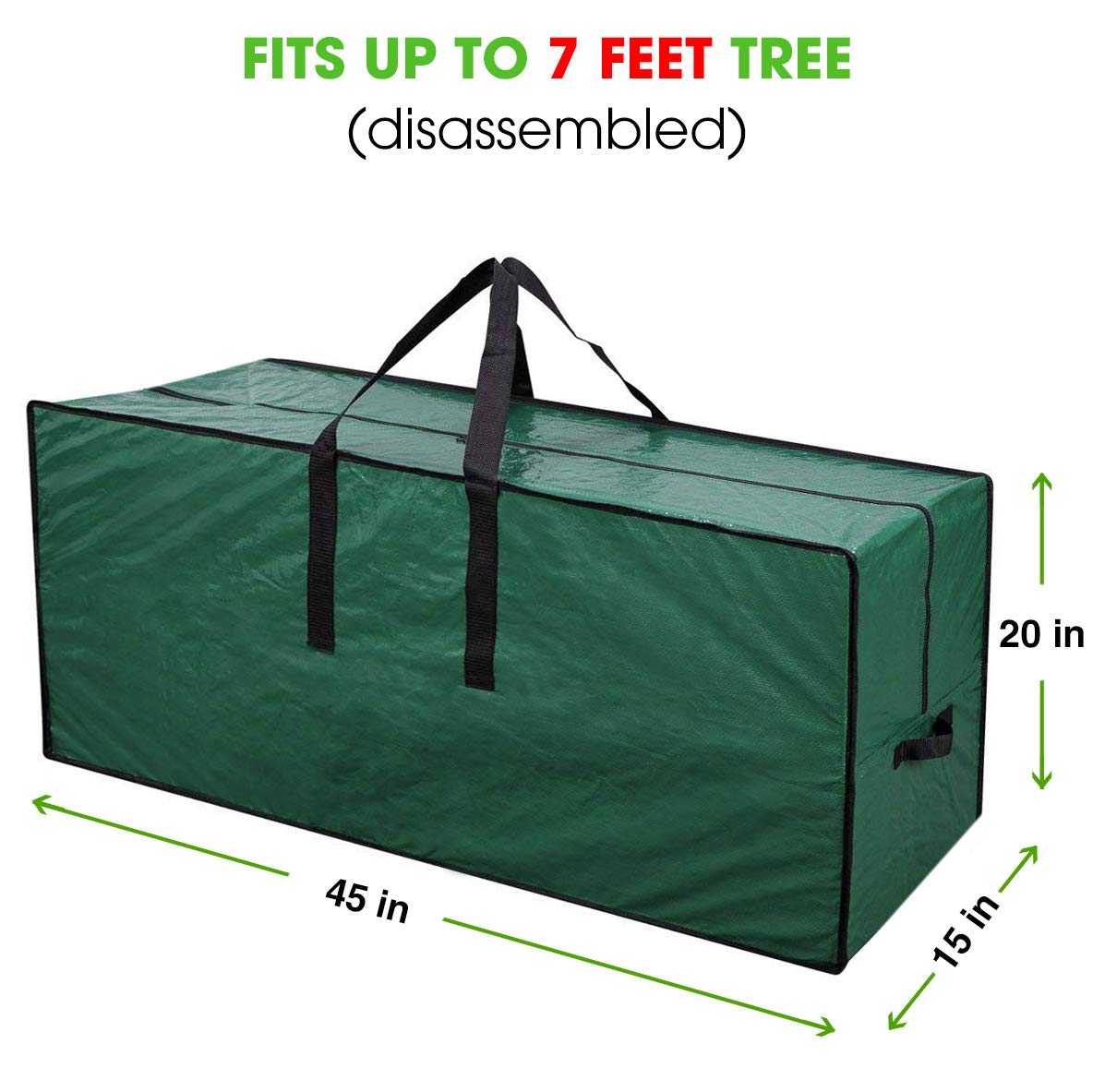 Primode Christmas Tree Storage Bag | Fits Up To 7.5 Ft. Tall Disassembled Tree I 45''X15''X20'' Holiday Tree Storage Case | Prot