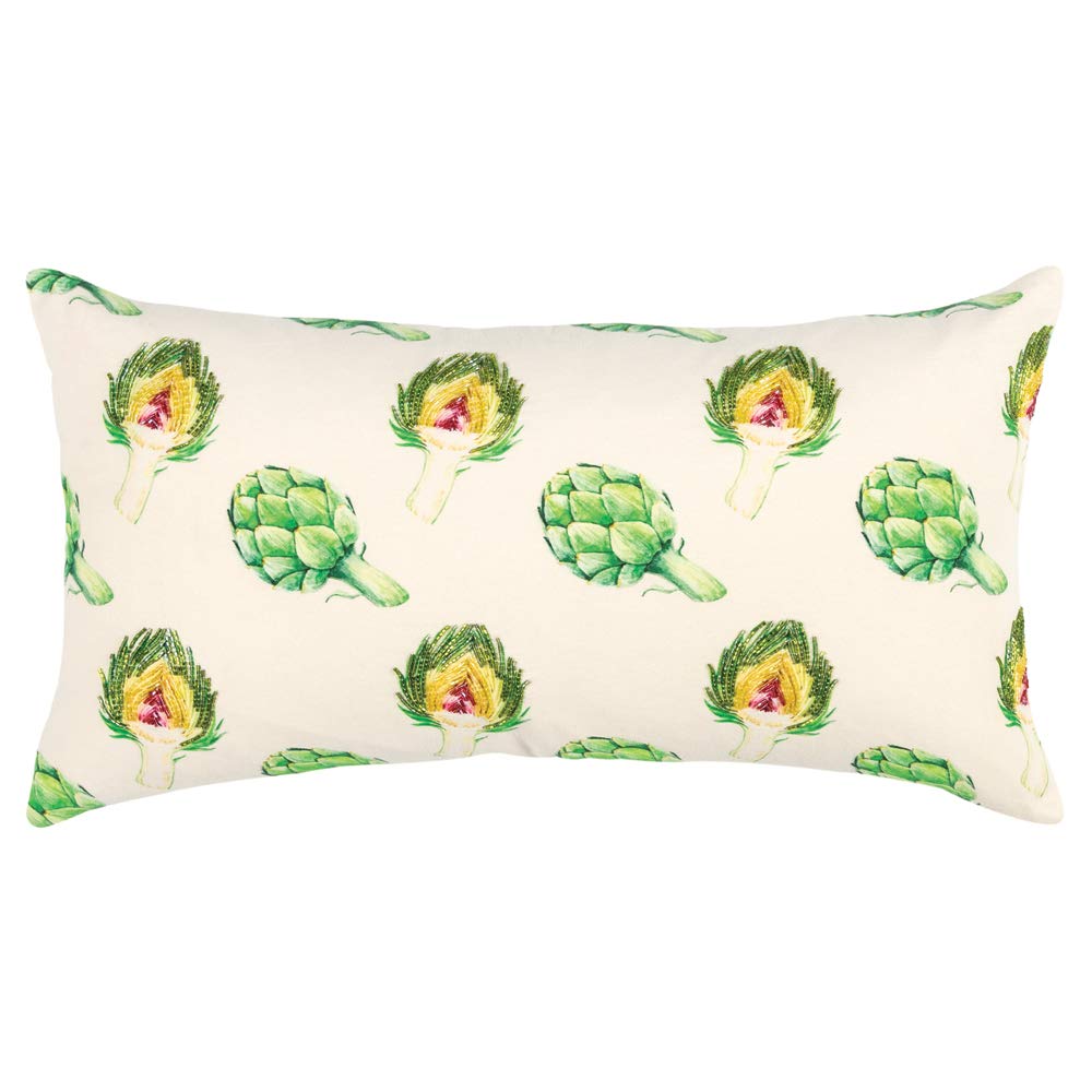 Rizzy Home 14" x 26" Poly Filled Pillow with Cotton Duck Cover-Green