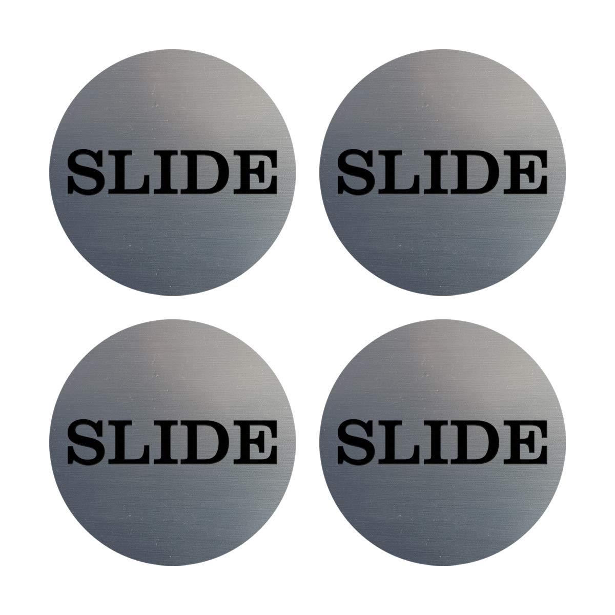Slide Round Door Sign 2' Disc (Brushed Silver)