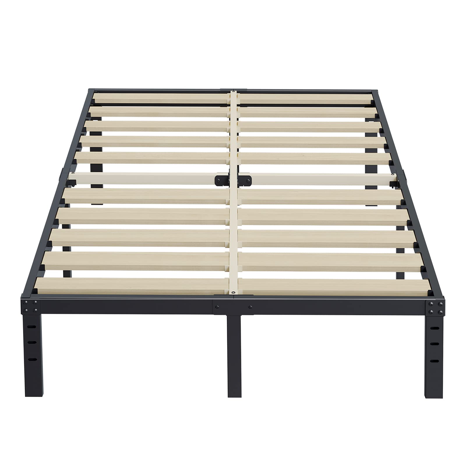 ZIYOO Queen Size Bed Frame 18 Inches Tall, 3 Inches Wide Wood Slats with 3500 Pounds Support for Foam Mattress, No Box Spring Ne