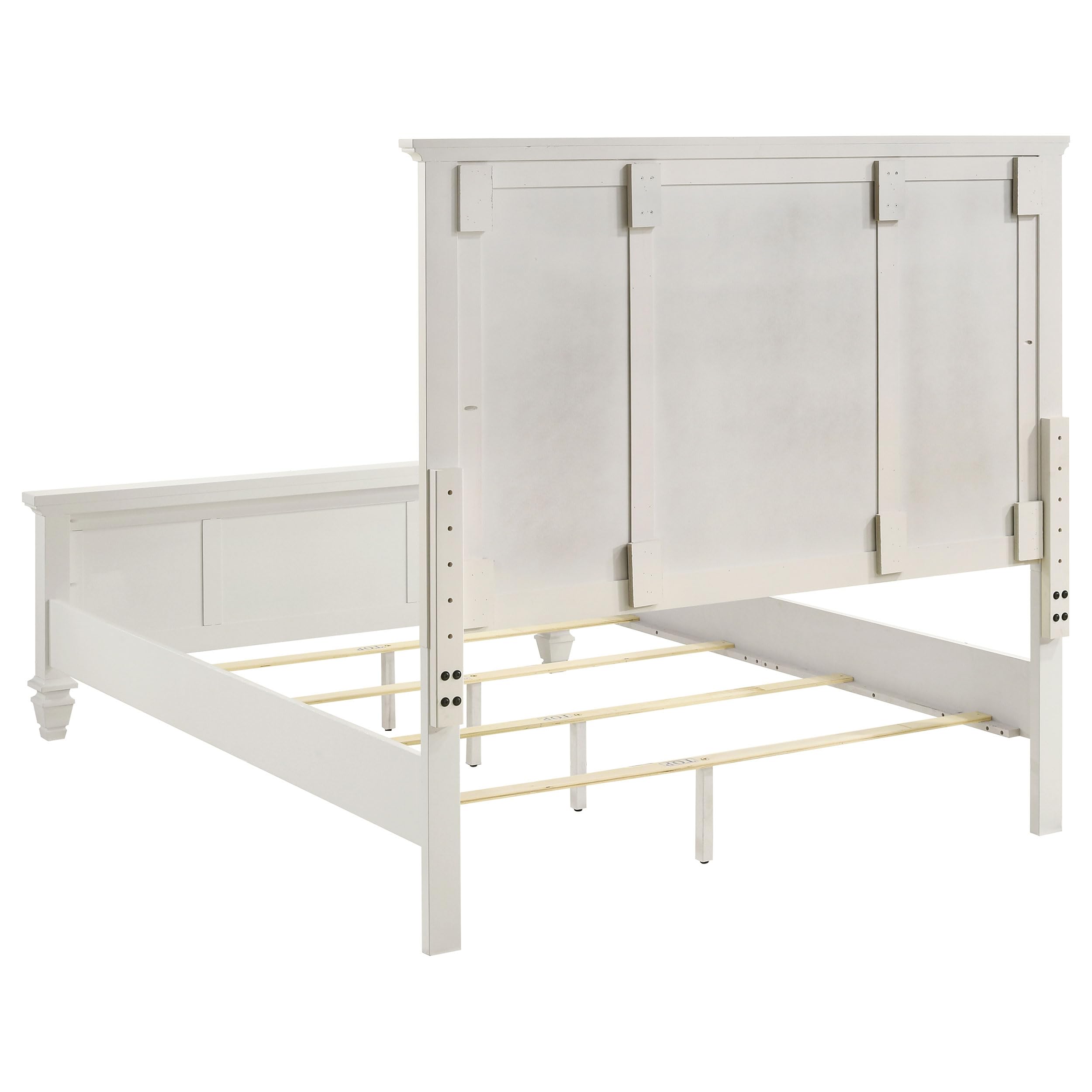 Coaster Home Furnishings Sandy Beach Coastal Wood Queen Size Panel Bed Frame 63-inch Headboard Cream White 201301Q