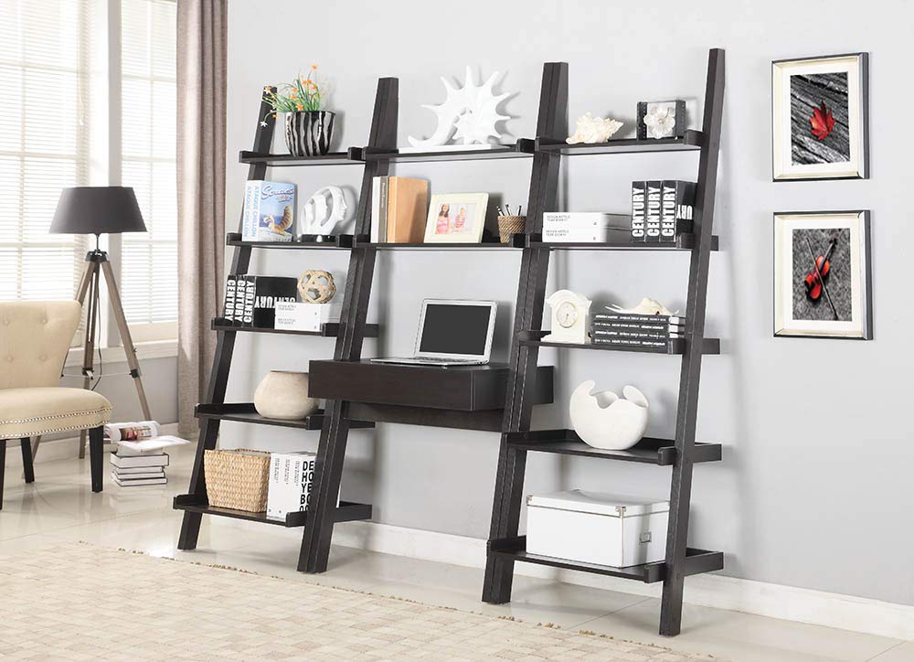 Coaster Furniture Colella 5-Shelf Ladder Bookcase Cappuccino 800338