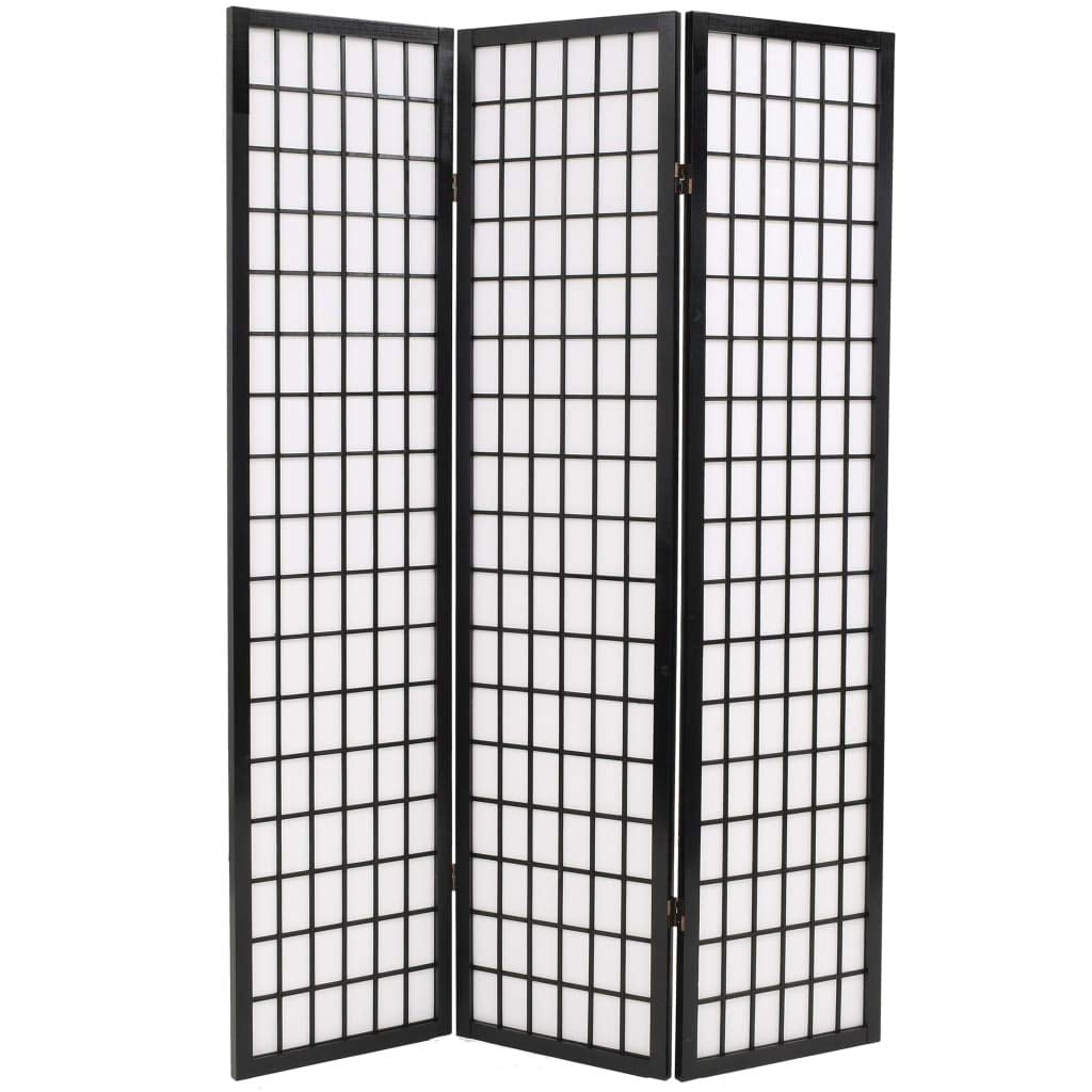 Vidaxl Room Divider, Folding Privacy Screen For Room Separation, Shoji Screen Room Divider For Home Living Room Office, Japanese Style Black