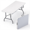10 Pack of 6 Feet Foldable Table with Built in Handle & Steel Legs | Heavy Duty Portable | Perfect for Party, Dining, Wedding, E