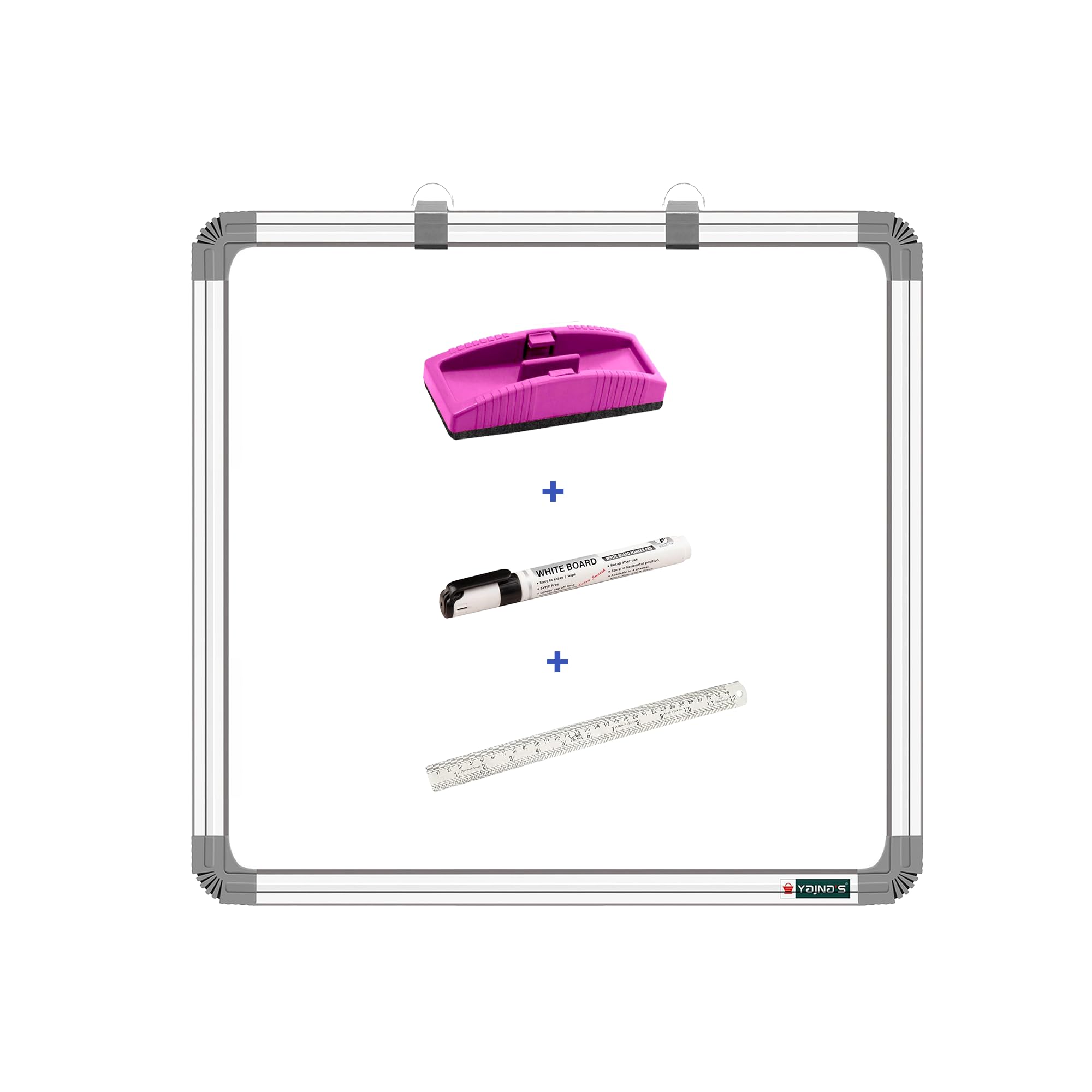 Yajnas Non Magnetic 3X3 Feet Double Sided White Board And Chalk Board Both Side Writing Boards, One Side White Marker And Revers