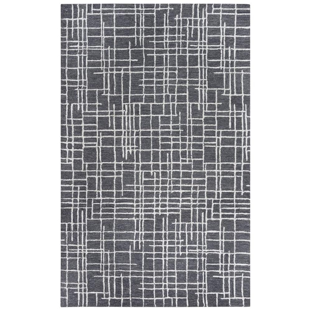 Classic 5' X 7'6" Geometric Charcoal/Black Hand Tufted Area Rug