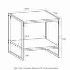 FURINNO Camnus Modern Living 2-Tier End Table, Columbia Walnut, 15.9 in x 15.75 in x 18 in