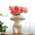 GUGUGO Mushroom Female Body Vase for Decor,Quirky Unique Cute and Funny Boho Decor for Home and Bathroom,Mushroom Butt Vase for 