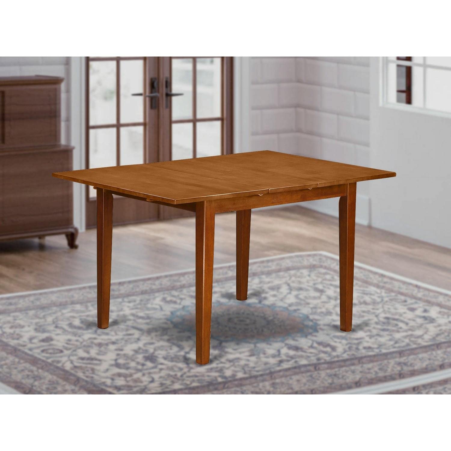 East West Furniture Milan Kitchen Dining Rectangle Wooden Table Top with Butterfly Leaf - Thumbnail 5