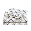 Comfort Spaces Cotton Flannel Breathable Warm Deep Pocket Sheets with Pillow Case Bedding, Cal King, Grey Plaid 4 Piece