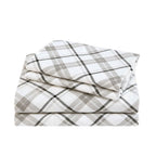 Comfort Spaces Cotton Flannel Breathable Warm Deep Pocket Sheets with Pillow Case Bedding, Cal King, Grey Plaid 4 Piece