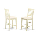 East West Furniture VERN3-WHI-C 3 Piece Counter Height Dining Set for Small Spaces Contains a Square Wooden Table and 2 Linen Fabric Upholstered Chairs, 36x36 Inch, Buttermilk & Cherry