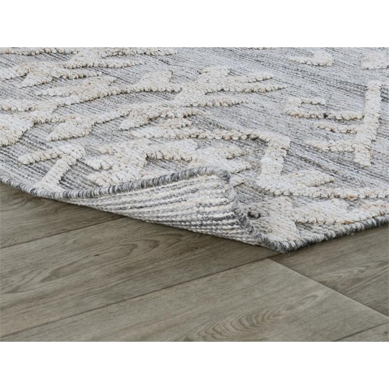 Kosas Home Hoeft 96 X 120 Transitional Polyester Fabric Area Rug In Gray