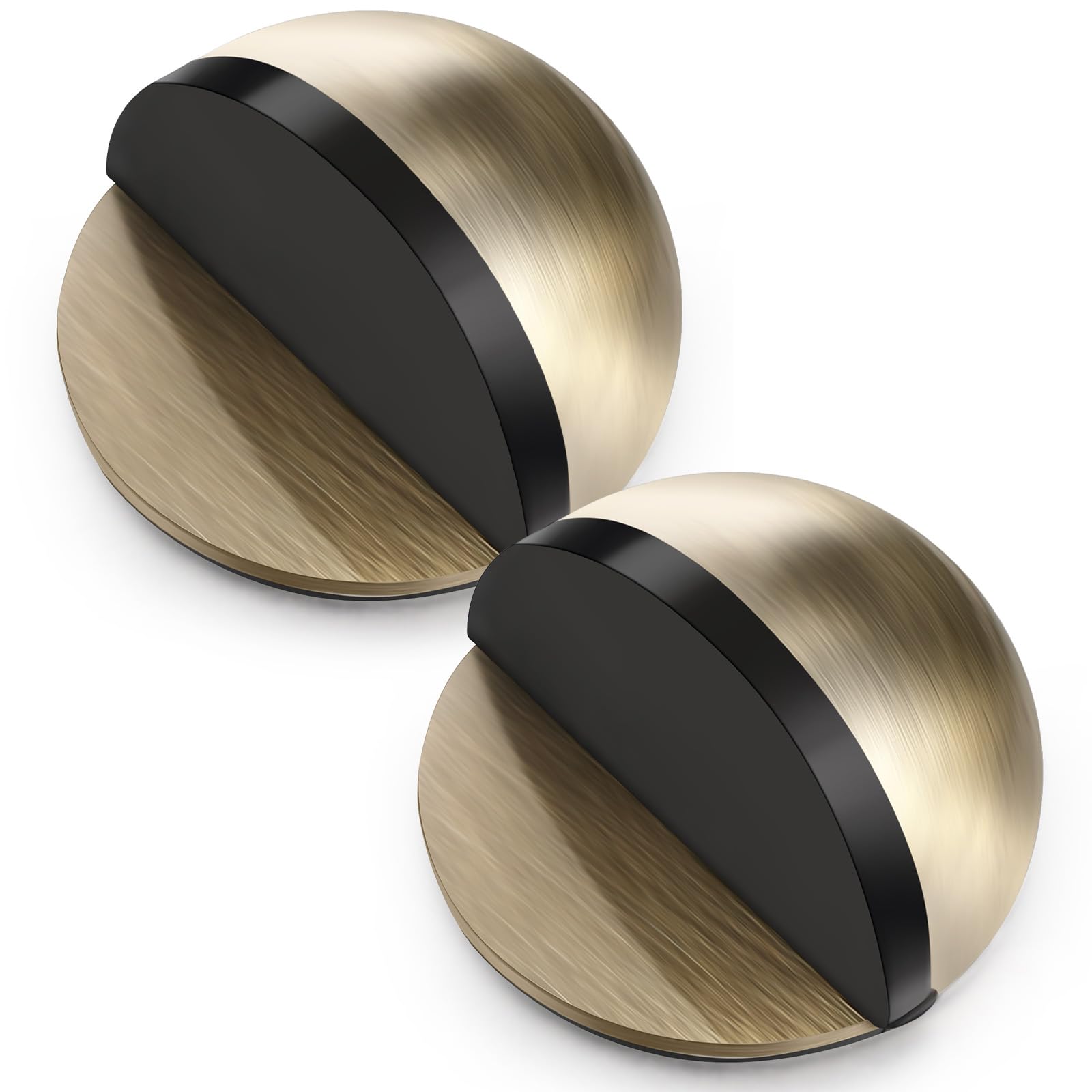 Morningro 2 Pcs Self Adhesive Door Stoppers, Stainless Steel Floor Door Stop Wall Protector, Half Dome Floor Gate Block For Livi