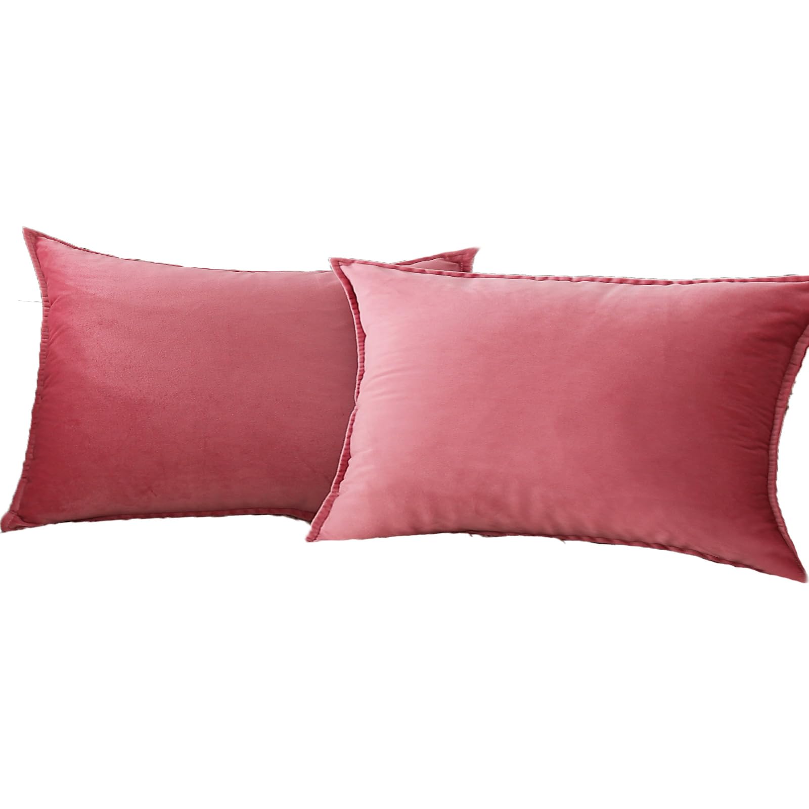 Jiahannha Velvet Pink Throw Pillow Covers 12X20 Inches Pack Of 2 Soft Decorative Square Cushion Covers For Couch Sofa Bed Living