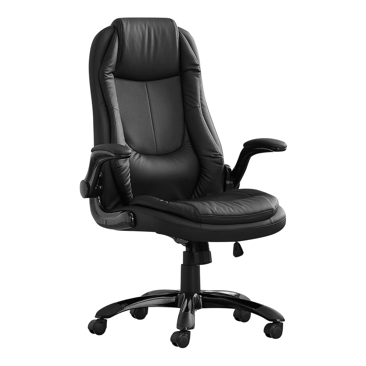 Monarch Specialties BLACK LEATHER-LOOK/HIGH BACK EXECUTIVE OFFICE CHAIR