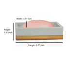 Nu Steel Concrete Bathroom Soap Bar Dish Holder In Real Cement And Wood For Bathrooms & Vanity Spaces