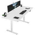 Vivo Electric Height Adjustable 71 X 30 Inch Memory Stand Up Desk, White Table Top, White Frame, Standing Workstation With Preset Controller, 1B Series, Desk-Kit-1W7W