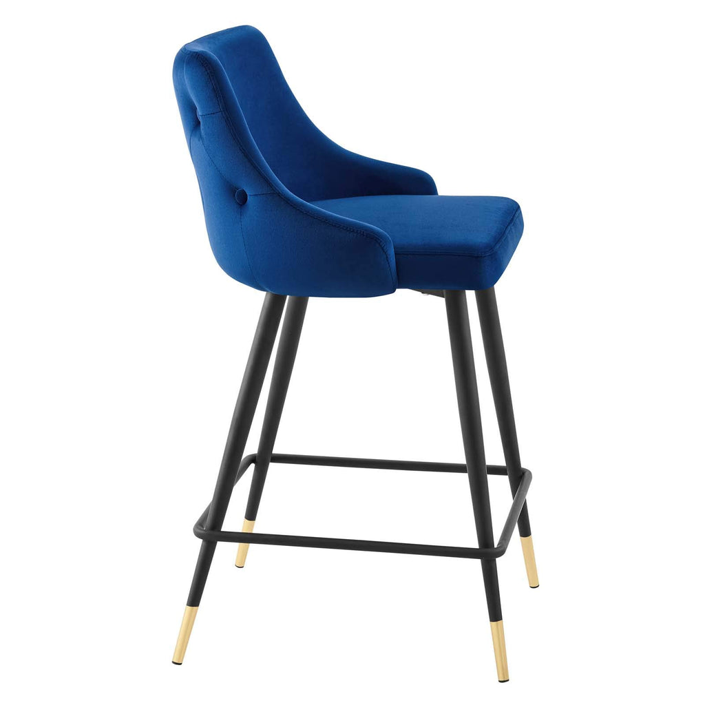 Modway Adorn Performance Velvet Counter Stool Set Of 2, Navy
